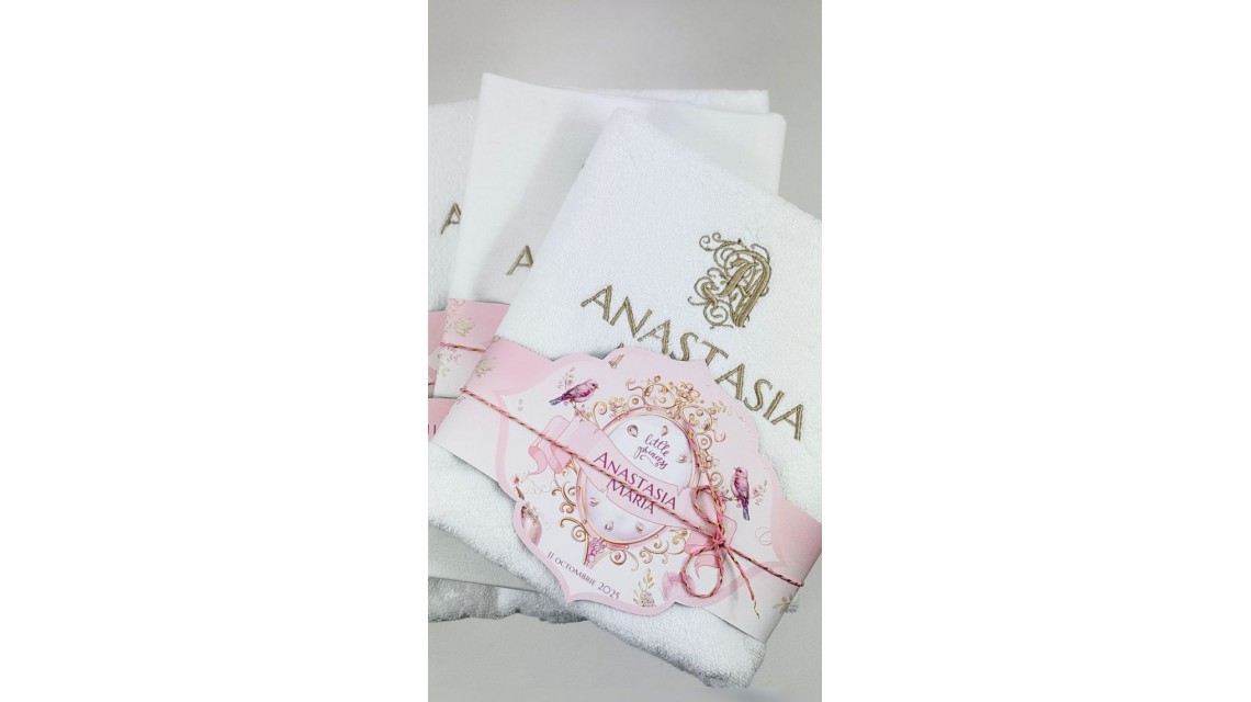 Trusou botez Princess Pink tematică prințesă, elegant și brodat 23